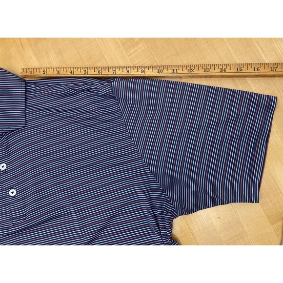 Holderness & Bourne Men’s Golf Shirt Blue Pink Stripe XL - Picture 6 of 11